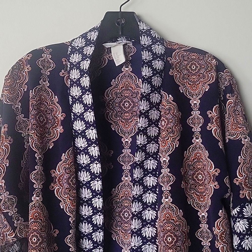 NEW Kimono XS Hippy Patchwork Floral Tunic Boho Wrap Top LagenLook Paisley Belt - Picture 13 of 13
